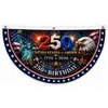 Bandeira em Forma de Leque do 250º Aniversário dos EUA Transfronteiriça Decoração de Jardim Personalizada para o Dia da Independência Decoração de Feriado dos EUA Bandeira Semicircular