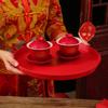 Taza de té para tostadas, nuevo tazón de boda para la pareja de novios, tazón rojo para bodas, tazón para tostadas, suministros para bodas