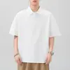 Camisa Polo de color liso para hombre, nuevo estilo de verano, marca de moda, corte holgado, cuello redondo, camiseta de manga corta, top versátil casual de manga corta para hombre