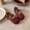 Zapatos de Cuero para Niñas 2026 Primavera y Otoño Nuevos Estilo Coreano Mocasines de Suela Suave para Niñas Zapatos de Princesa de Boca Baja para Combinar con Faldas