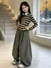 Conjunto de Otoño para Niña 2026 Nuevo Estilo Coreano Conjunto de Dos Piezas de Manga Larga a Rayas y Pantalones de Estilo Guadaña para Bebé Niña Primavera y Otoño