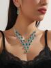 Collar y pendientes de joyería nupcial europea y americana, cadena para vestido de banquete, accesorios de temperamento de Joker de moda al por mayor