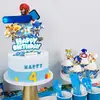 Topo de Bolo Sonic The Hedgehog Sobremesa de Aniversário Infantil Decoração de Festa de Aniversário Topo de Bolo de Desenho Animado