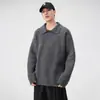 Suéter de Punto con Cuello Solapa Estilo Old Money para Hombre Invierno 2026 Nuevo de Alta Gama Holgado Casual Prenda Básica de Punto con Cuello POLO