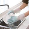 T luvas de lavagem de louça impermeável borracha fina limpeza cozinha durável látex lavar roupas de borracha tigela de couro lavar luvas domésticas