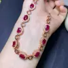 Pulsera de Plata de Ley 925 Incrustada con Rubí Natural Viejo Quemado Venta al por Mayor en Vivo Pulsera para Niñas con Cadena Extensible