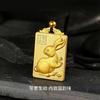 Collar con colgante de dinero de regalo de oro de arena vietnamita y conejo, colgante del guardián animal del año del conejo del duodécimo zodiaco que no se desvanecerá durante mucho tiempo