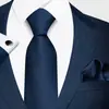 2026 Novo Modelo Formal Cor Sólida Conjunto de Gravata, Lenço de Bolso e Abotoaduras Masculino Grande Quantidade em Estoque