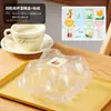 Caixa de embalagem para cupcake para 4/6 unidades, forma de muffin de 2 peças para creme de confeiteiro, caixa transparente para tortinha de ovo para assar e levar