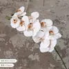 Orquídea Phalaenopsis Artificial Realista de Alta Calidad con 9 Flores Estilo Europeo para Salones de Bodas, Salas de Muestras y Decoración del Hogar