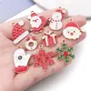 Mezcla 20 Colgante de Aleación Navideño con Goteo de Aceite Rojo de Papá Noel Reno Copo de Nieve DIY Pulsera Accesorios de Joyería