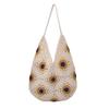 Nova Bolsa de Palha com Flor, Bolsa de Algodão Tecida Artesanal, Bolsa Feminina, Bolsa de Ombro Tote de Grande Capacidade, Bolsa de Praia para Férias