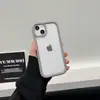 Modelo de Borde de Color Sólido Adecuado para Funda de Teléfono Móvil Apple 15Promax Panel Trasero Transparente de PC 14Pro Simple 13Pro12 Agujero Grande