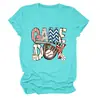 Amazon eBay site independente moda casual feminina dia de jogo luva de beisebol camiseta gola careca manga curta
