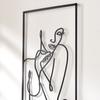 Decoración de Pared de Metal Negro Escultura de Pared Minimalista Línea Única Femenina Colgante de Pared para el Hogar Decoración de Arte de Pared Decoración Dorada