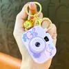 Llavero Colgante Cámara de Proyección de Cachorro Color Crema, Linda Decoración para Mochila, Llavero de Coche Suministro de Regalo Máquina de Garra