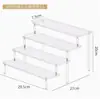 Rack de Armazenamento Tipo Escada em Acrílico Transparente para Armazenamento de Caixas Surpresa, Suporte de Exibição para Bonecas, Rack de Exibição de Escritório Feito à Mão