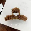 Pinza de Pelo de Felpa con Letra para Otoño e Invierno, Pasador Dulce con Cara Sonriente, Pinza de Tiburón para Peinado Recogido en la Parte Trasera de la Cabeza, Adecuado para Cabello Grueso, Accesorio para el Cabello para Mujeres
