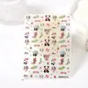 Arte de Unhas Flor de Rosa Estilo Japonês Panda Flutuante Flor com Cola Primavera Fofo Tesouro Flor de Pessegueiro Adesivo de Unha Desenho Animado Decalque