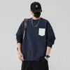 2025 Primavera Nuevo Suéter Pulóver de Cuello Redondo para Hombre Holgado Talla Grande Más Fácil de Combinar Tops Modernos para Pareja Casual Ropa Exterior Casual