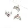 1 Colgante de Ala con Pedrería en Forma de Corazón 21mm Adorno de Corazón de Resina Accesorio Llavero Materiales Hechos a Mano