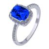 Anillo de Venta Caliente en Vivo Anillo de Piedra Preciosa de Color Diamante Rectangular Multicolor Anillo de Compromiso de Diamante Cuadrado de Cristal de Color Adornos de Anillo