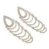 Pendientes de Cadena de Garra con Diamantes Completos de Comercio Exterior Europeo y Americano, Pendientes Más Vendidos en Amazon, Fabricante E310 de Joyería Brillante para Novias para Mujer
