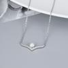 Nuevo collar transfronterizo de perlas de agua dulce de plata s925 con colgante simple en forma de V, cadena de clavícula, accesorios de soporte vacíos DIY, fabricantes