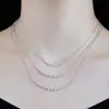 Colar de Prata de Lei S925 para Mulheres com Design de Lua Crescente Meio Círculo Sorriso em Zircônia, Design de Nicho, Colar Exquisito de Luxo Leve, Corrente de Clavícula