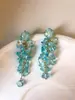 Pendientes de Borla de Grava Color Azul Hielo Menta para Mujer 2026 Nuevo Estilo de Resort de Playa Pendientes Únicos y Hermosos