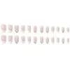 Nuevos Parches de Uñas Portátiles de Diamantes Europeos y Americanos de Gran Venta, Parches de Manicura Francesa Rosa Sencilla, Uñas Postizas de Alta Gama