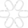 Barra para Cortina de Ducha de Baño Anillos de Cortina de Ducha de Plástico Ganchos Anillos Transparentes 12 Piezas Blíster Embalaje Exquisito Venta al por Mayor de Fábrica