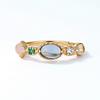Anillo de Piedra de Deseo Arcoíris Estilo Japonés y Coreano Lujo Ligero para Mujer Plata s925 Chapado en Oro Lavolita Natural Viento Mori Anillo de Circón de Color para Mujer