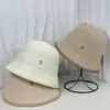 Sombrero de Pescador Estilo Coreano Estilo Fragante para Mujer Otoño e Invierno Estilo Occidental Todo Fósforo Sombrero de Cubo Tejido para Cara Pequeña Cálido Borde de Cuero Sombrero de Cubeta