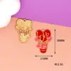 Accesorios DIY para el Día de San Valentín Arcoíris de Amor Aleación Colgantes Mixtos Decoraciones de Bolsas con Goteo de Aceite Colgante de Rosa