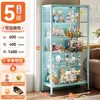 Estantería de Acero para el Hogar Estantería para Libros Infantiles con Puerta de Cristal Gabinete Hecho a Mano Vitrina Armario de Piso para Sala de Estar Armario de Almacenamiento