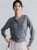 Cardigã de Tricô Curto com Gola Redonda e Fio para Mulheres, Suéter Fino de Lã, Jaqueta Top de Cor Sólida Pequena, Novo Estilo Outono/Inverno, Slim Fit Feminino