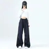Pantalones de Trabajo de Secado Rápido Estilo Americano para Mujer, Novedad Primavera 2026, Cintura Alta, Diseño Adelgazante con Bolsillos, Pantalones Casuales de Pierna Ancha Negros