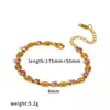Pulsera de acero inoxidable con cierre de hebilla de nariz de cerdo estilo ins transfronterizo, estilo de lujo ligero con circonita de colores, pulsera de acero de titanio que no se decolora