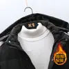Chaqueta de Invierno con Capucha Clásica de Tres Cremalleras de Longitud Media Rellena de Plumas Gruesa Cálida Moderna Casual para Pareja