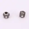 Directo de fábrica DIY accesorios de joyería de aleación cuentas redondas huecas de agujero grande de dos colores diamante aleación cuentas de agujero grande