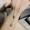 Versa Transfronterizo Nuevo Vintage Borla Chica INS Colgante Chapado en Oro con Gotas de Agua Diamante de Zirconia Cadena de Cuello de Moda Súper Hada