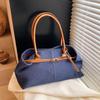 Bolso de mezclilla de gran capacidad para mujer, nueva moda 2025, bolso de hombro de Corea del Sur con contraste de color.