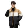 Jaqueta de Penas Masculina Nova de Inverno com Gola Alta para Jovens Estilo Coreano Tendência Pão Outwear Casual Curta Espessada