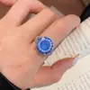 Anillo Abierto Redondo Super Brillante de Circonita, Simple y Moderno, Versátil, Lujo Ligero, Sensación de Alta Gama, Popular en Xiaohongshu, Joyería de Moda