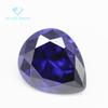 Atacado de fábrica 5A zircônia azul tanzanita em formato de pera pedra solta anel sintético azul tanzanita em formato de gota com safira incrustada