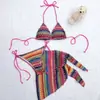 2025 Comercio Exterior Amazon Europeo y Americano Sexy Traje de Baño Sexy de Tres Puntos para Mujer Bikini de Playa Dividido Traje de Baño Transfronterizo