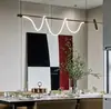 Ilha de Restaurante Nórdico Lustre Designer Personalidade Criativa Decoração Suave Modelo Minimalista Sala de Estar Balcão de Bar Recepção Lustre Longo em Tira