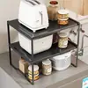 Estante de almacenamiento para encimera de cocina, soporte para ollas extensible, estante de almacenamiento multifuncional para microondas y olla arrocera para el hogar