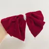 2026 Nuevo Estilo Pinza para el Cabello con Lazo Grande de Terciopelo Rojo, Accesorio para el Cabello para Niñas, Tocado de Princesa Nupcial de Borla de Alta Gama
